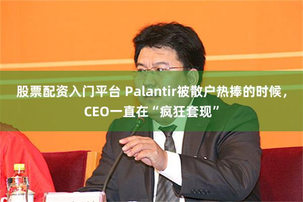 股票配资入门平台 Palantir被散户热捧的时候，CEO一直在“疯狂套现”